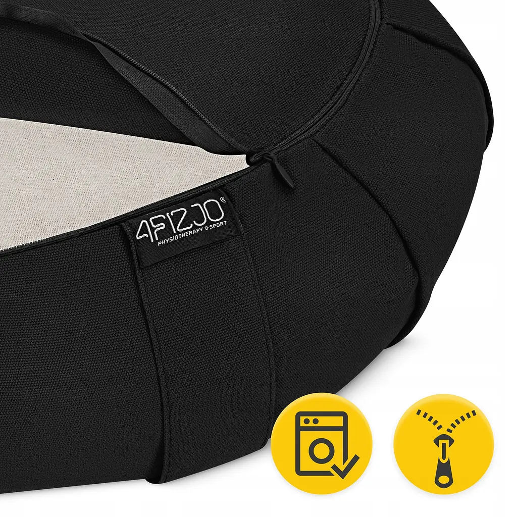 Подушка для йоги та медитації 4FIZJO Zafu напівкругла 40 x 30 x 12 см Black (P-5907739315519) - фото 4