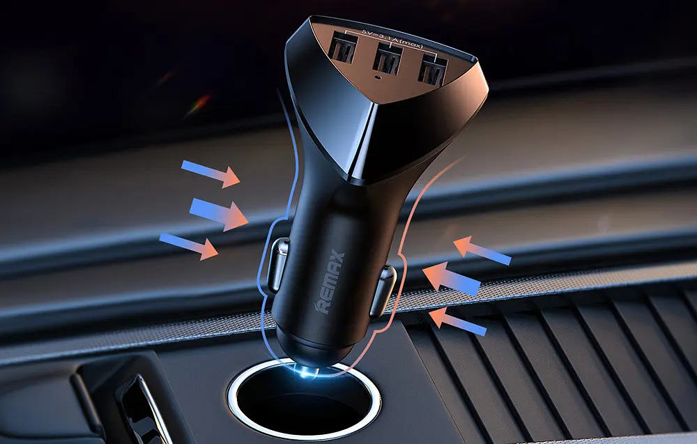Зарядка авто REMAX Alien III Series 3.1A 3USB Car Charger RCC322 чорний - фото 6