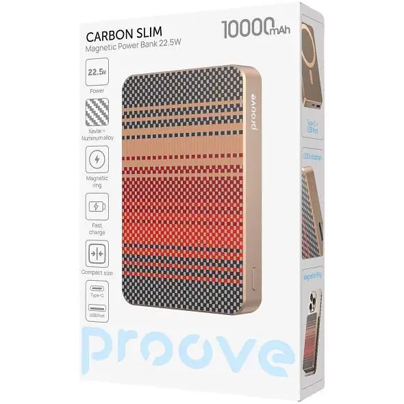 Зовнішній акумулятор Proove Carbon Slim 10000mAh 22.5W Glowrise (PBCS22110052) [158560] - фото 6