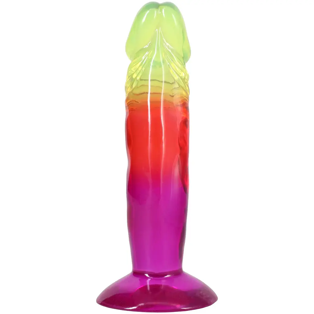 Дилдо Doc Johnson Crystal Jellies 6.5 Inch Rainbow, 16.5 см - фото 4