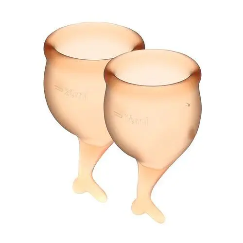 Satisfyer Feel Secure - набір менструальних чаш, 15 мл і 20 мл (Помаранчевий)