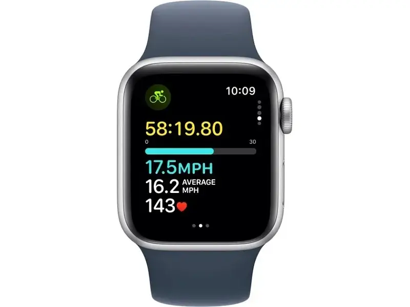 Смарт-годинник Apple Watch SE 2 GPS + Cellular 44mm Silver Aluminum Case w. Storm Blue Sport Band - M/L (MRHH3) - фото 3