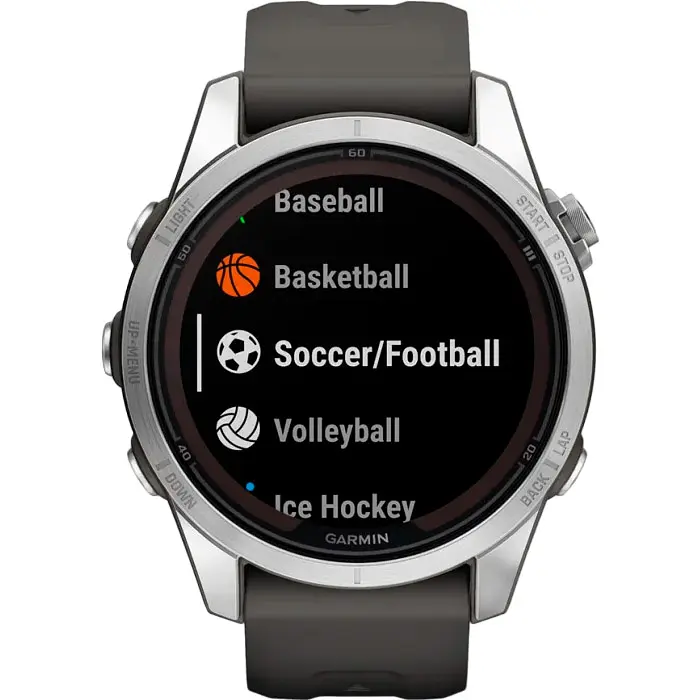 Смарт-годинник Garmin Fenix 7S Pro Solar Edition Silver with Graphite Band (010-02776-00) [90552] - фото 6