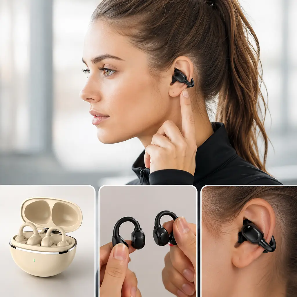 Бездротові спортивні навушники із затискачем на вухо Bluetooth 5.4 - фото 2