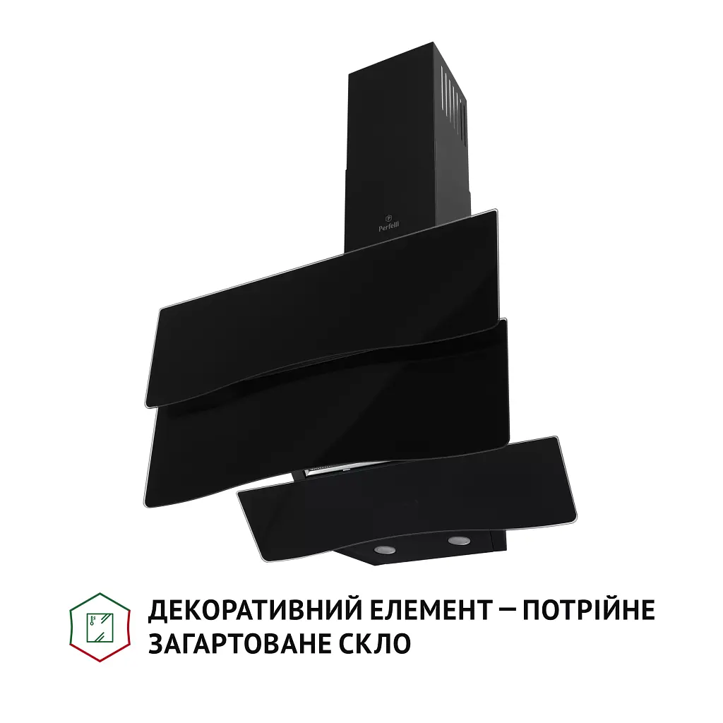 Витяжка декоративна похила Perfelli DNS 6482 D 850 BL LED - фото 4