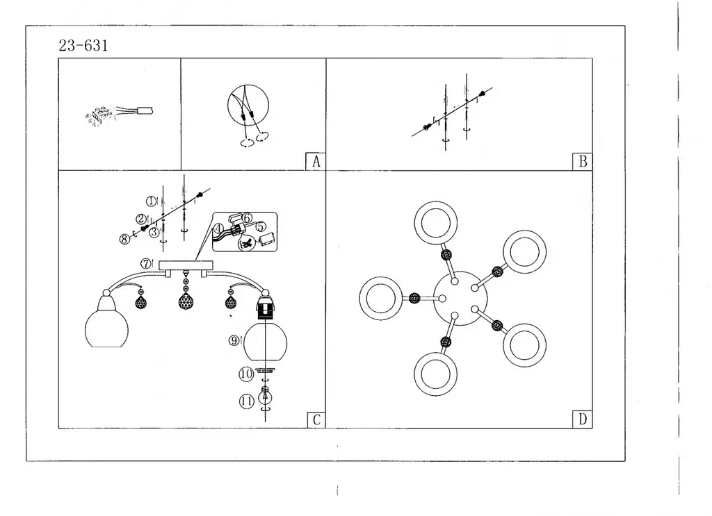 Люстра свеча Brille подвесная хрустальная E14 40W WH (BCL-683S/3) - фото 9