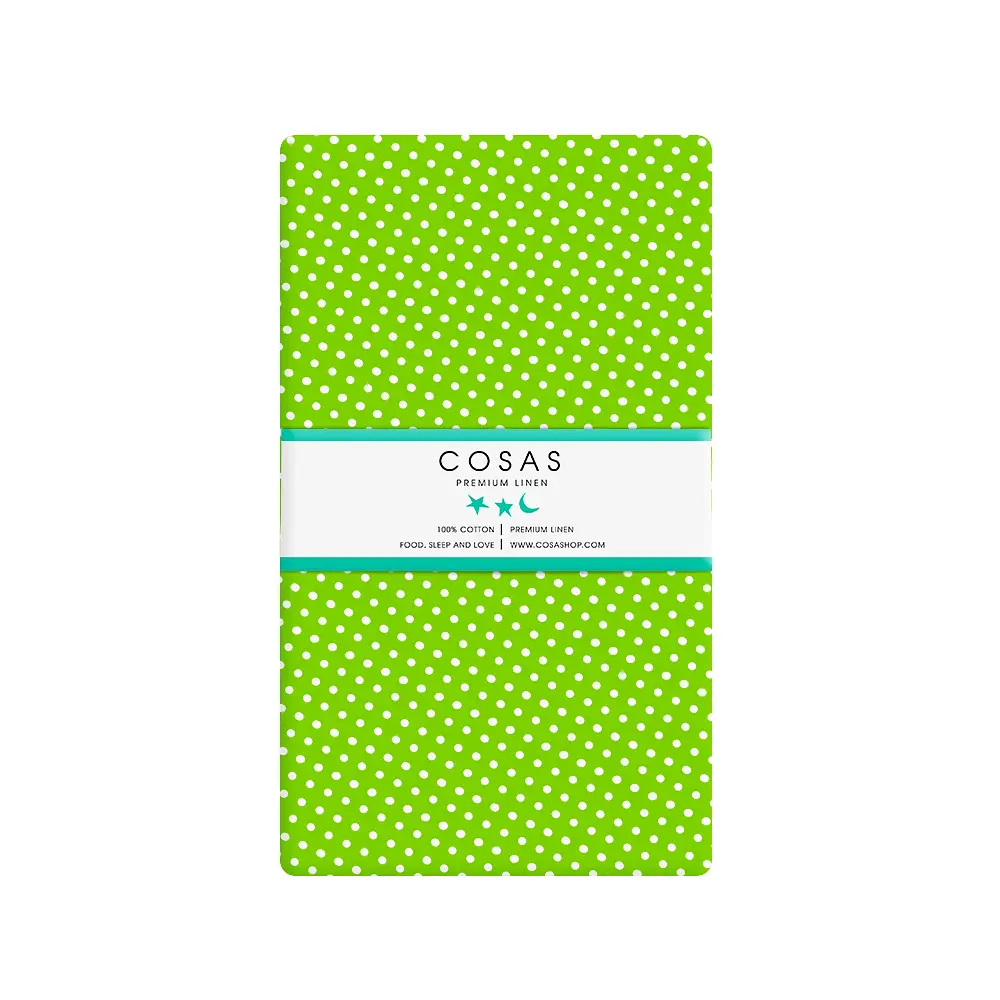 Набір простирадл на резинці Cosas G&W DOTS 60х120х12 см (SetSheet_DropGreen_White_120x60) - фото 2