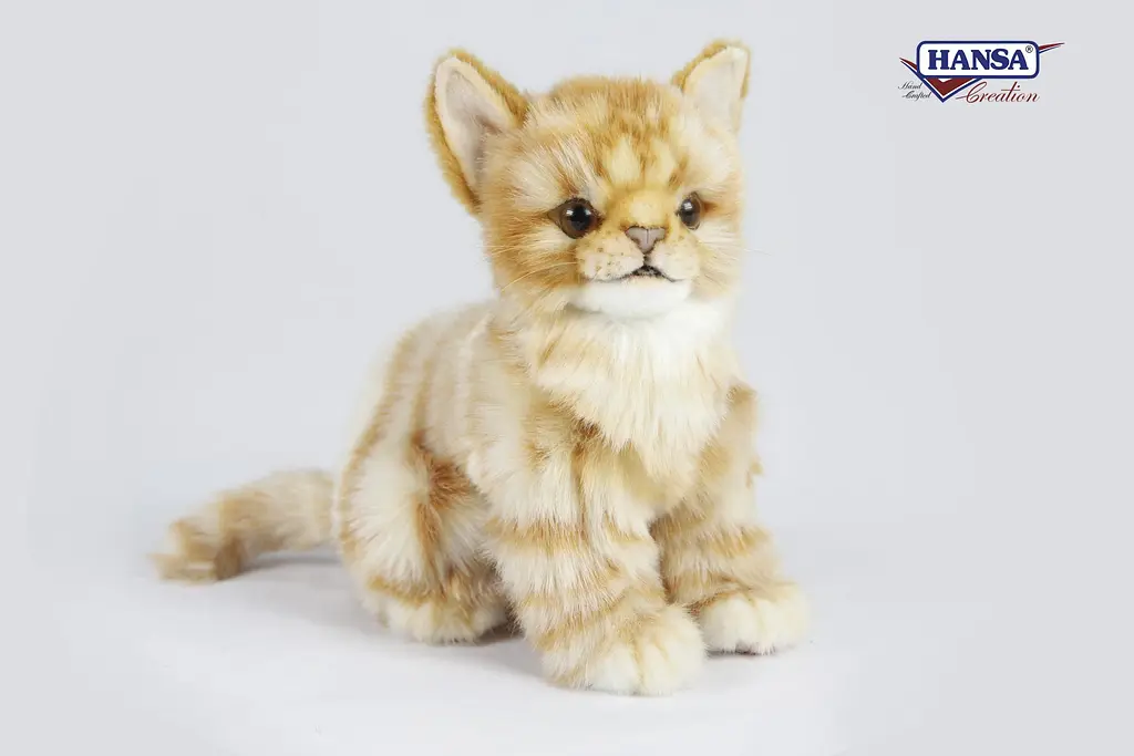 Мягкая игрушка Hansa Котенок жаккардовый, сидящий высота 19 см (71765) - фото 2