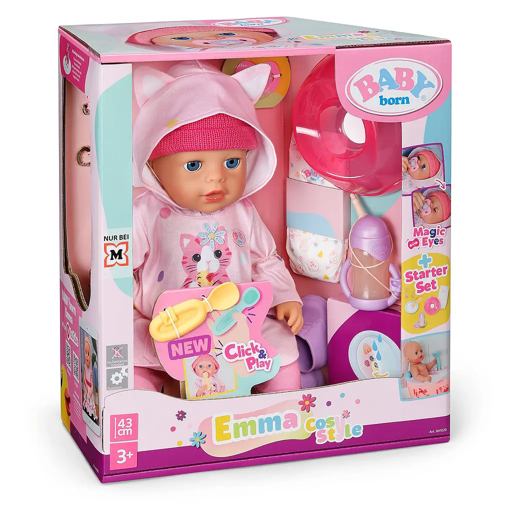 Лялька Baby Born серії Click&Play Емма в костюмі з вушками, 43см (841020)
