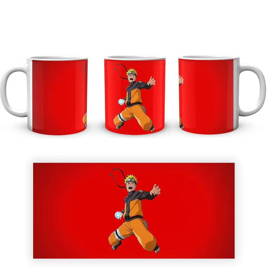 Кружка GeekLand Наруто Naruto В прыжке на красном фоне NA.02.586 330 мл белая - фото 3