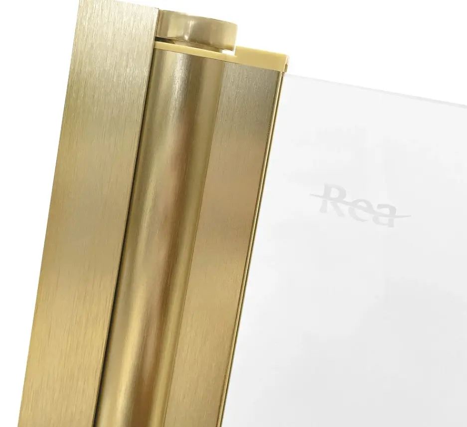 Шторка для ванны Rea Agat-3 120 brushed gold складная REA-W2501, Универсальная, прозрачный, золотой - фото 4