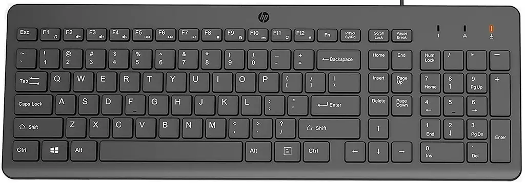 Клавіатура мембранна 150, 104key, USB-A, EN/RU, чорний HP teh0013844 - фото 2