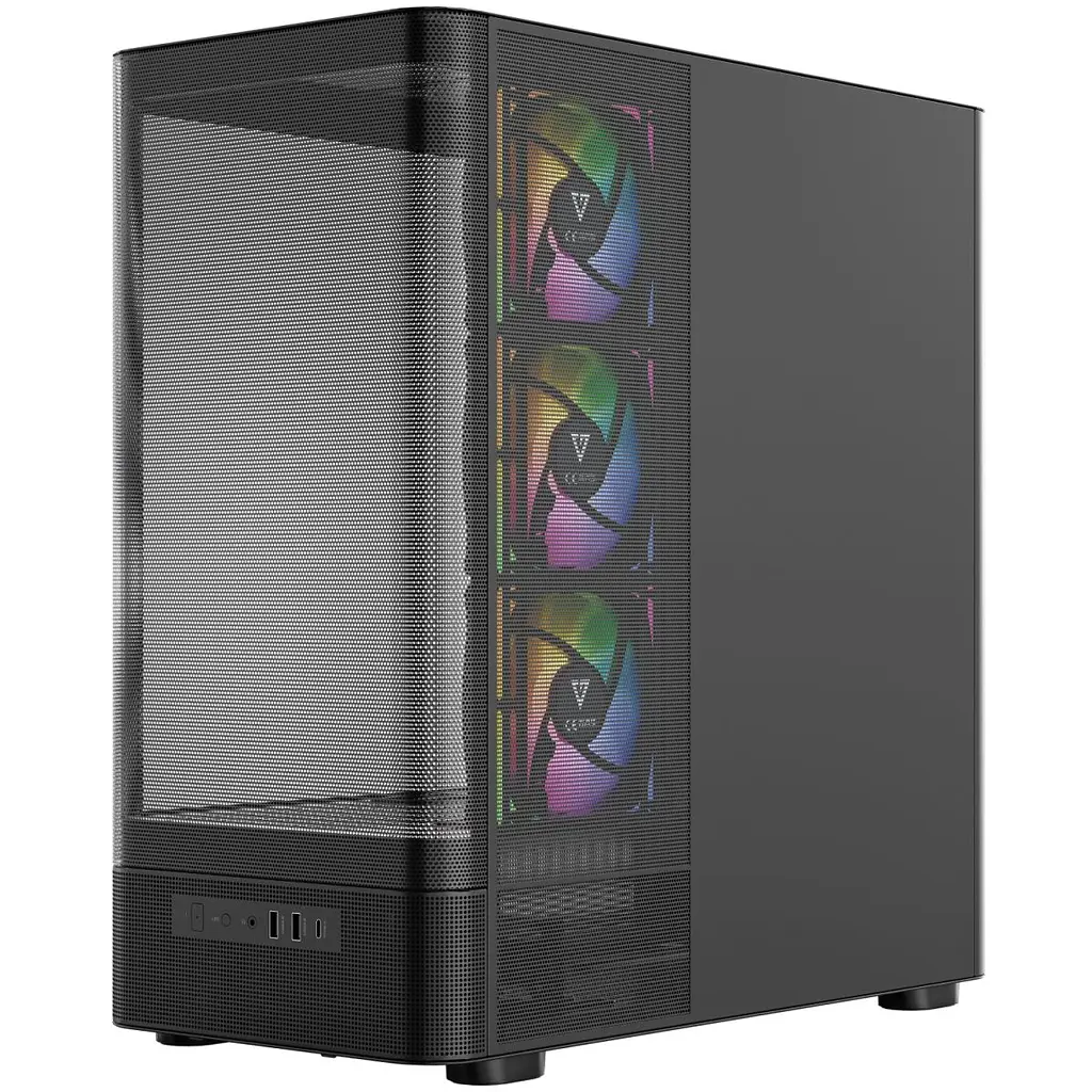 Корпус Modecom VOLCANO AQ400 ARGB MIDI SIDE LCD 6,2”, 4x120 мм fans BLACK без БЖ ATX (MC-A-AQ400-4FA-B) - фото 10