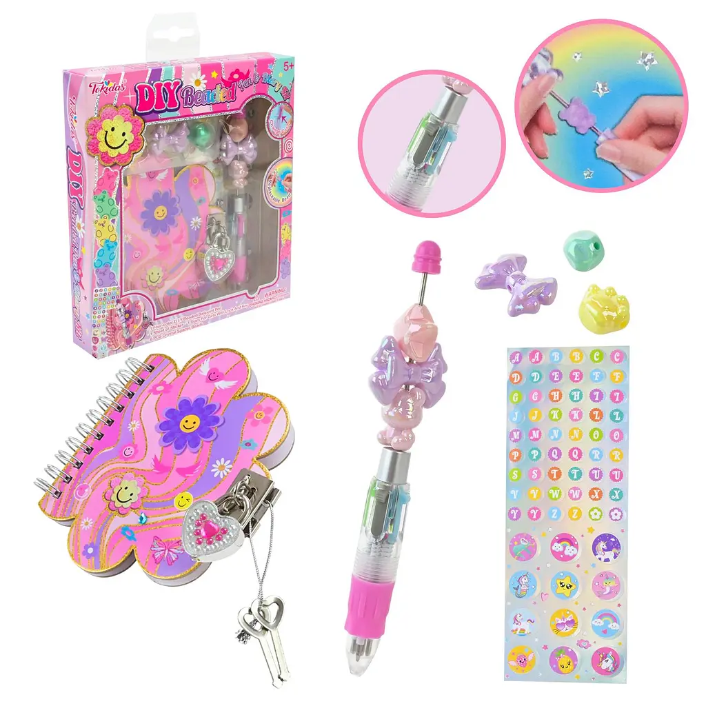 Творчий набір DIY Beauty Pen & Notebook: блокнот із замком, ручка та наклейки (T127EF)