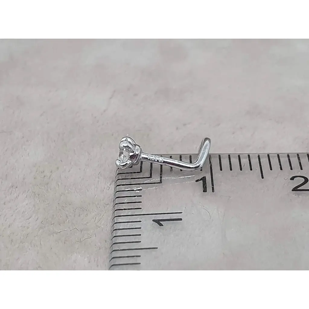 Золотая серьга-пирсинг Favoritum в нос с бриллиантом. 312130_Б_11 - фото 3