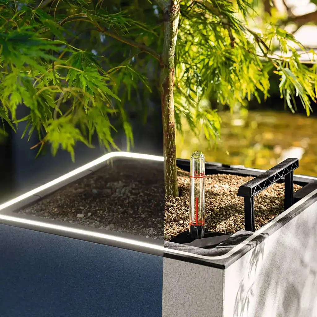 Вазон Lechuza Canto Stone 40 low LED графітово-чорний (13692) - фото 8