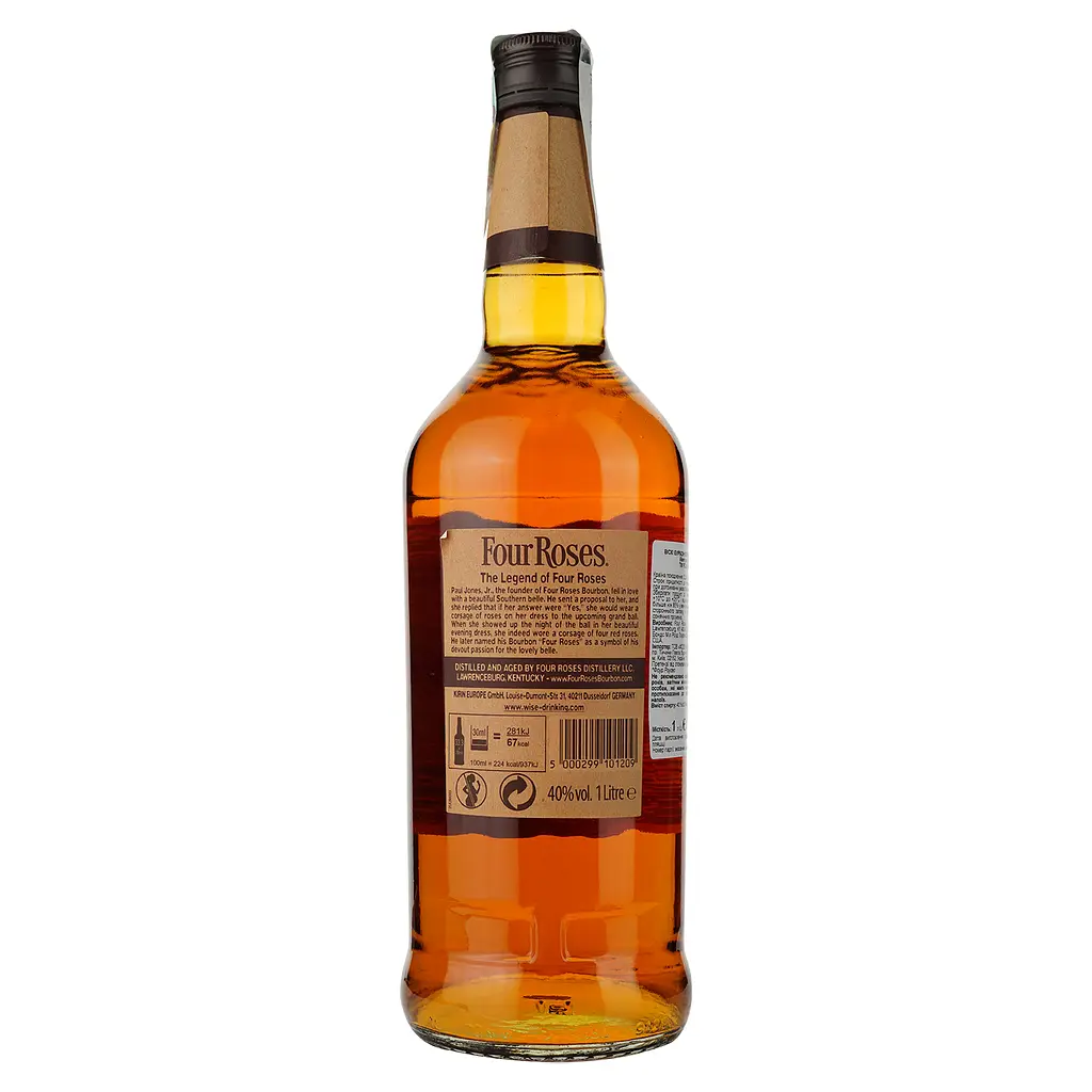 Виски Four Roses Kentucky Straight Bourbon Whiskey 40% 1 л в коробке - фото 3