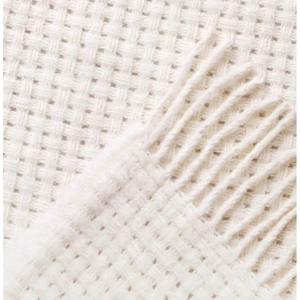 Плед Love You Рогожка вовняний 200х220 см білий (4160-2) - фото 2