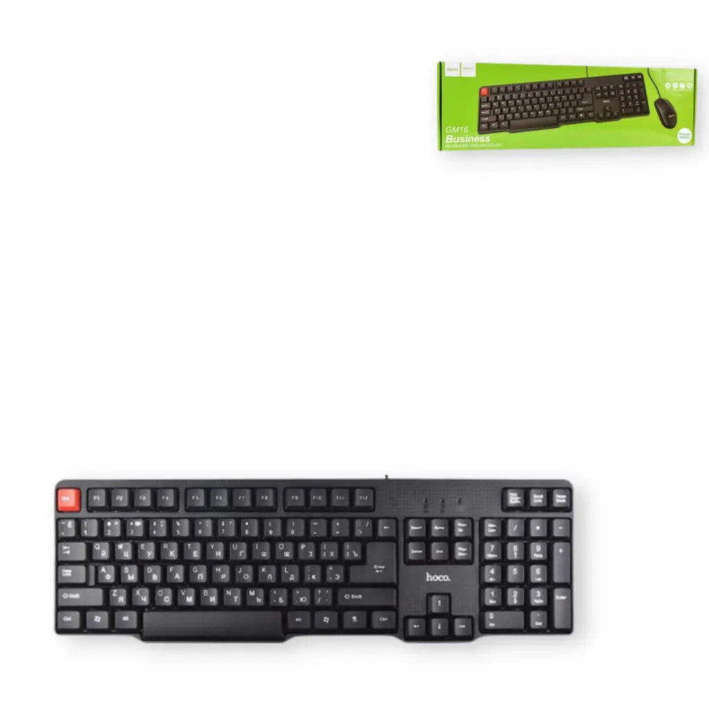 Клавиатура и мышь Hoco GM16 USB кабель 1.5 м черная (ЦУ-00035244_281) - фото 5
