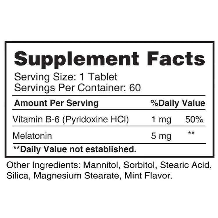Мелатонін Earths Creation Melatonin 5 mg with B-6 Sublingual 60 шт. (1091-817 499) - фото 2