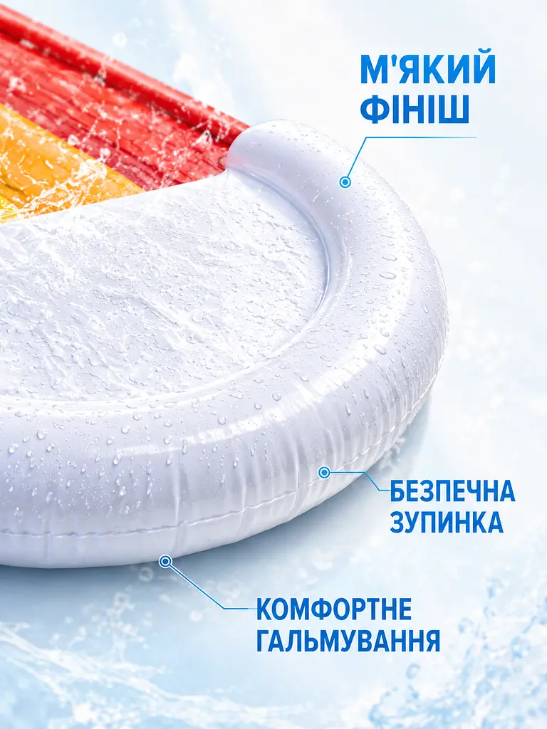 Дитяча водна гірка доріжка 480×76 см з розпиленням води та надувним бортиком (49676149) - фото 5