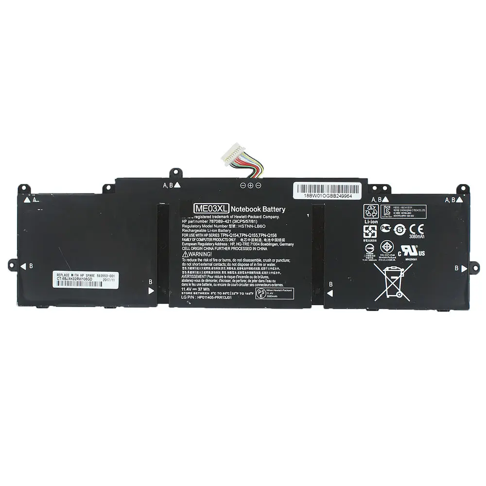 Акумулятор для ноутбука HP ME03XL (Stream 11-D, 13-C series) 11.4V 3080 mAh 37Wh Black - фото 3