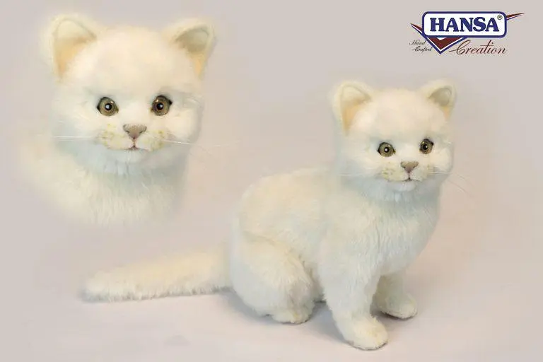 М'яка іграшка Hansa Біле кошеня, що сидить довжина 32 см (6433) - фото 2