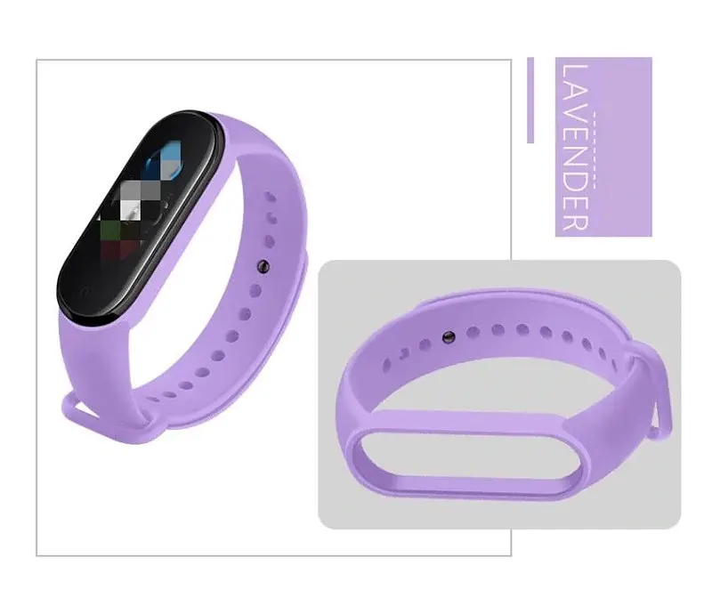 Ремінець для фітнес-браслета Lemfo для Xiaomi Mi Band 5, 6, 7 ліловий - фото 3