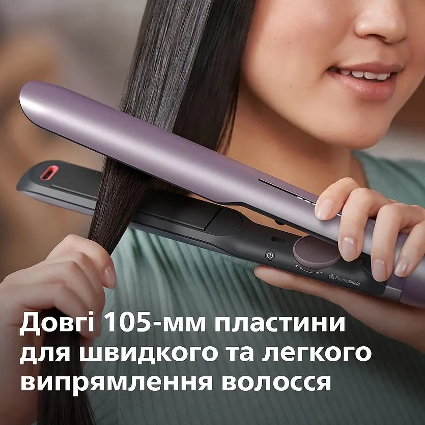 Випрямляч для волосся Philips 5000 ThermoShield 12 режимів рожево-сірий (BHS530/00) - фото 5