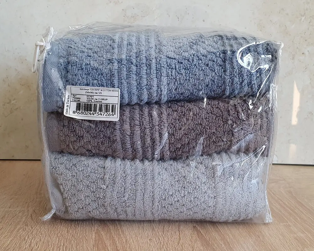 Набір турецьких махрових рушників Cestepe MicroCotton Premium 3 штуки 50x90 Nesha щільність 600 г/м2 - фото 9