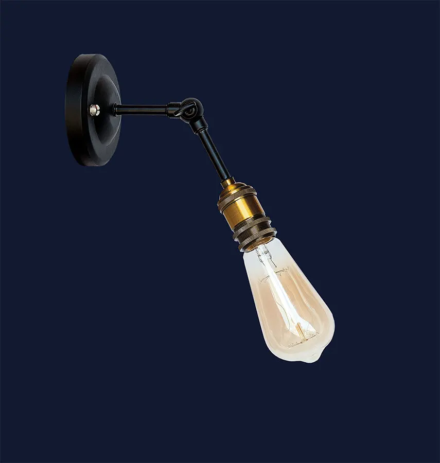 Бра настенное Levistella 752WF1402-1 E27 60W черный с золотым патроном металл для дома - фото 2