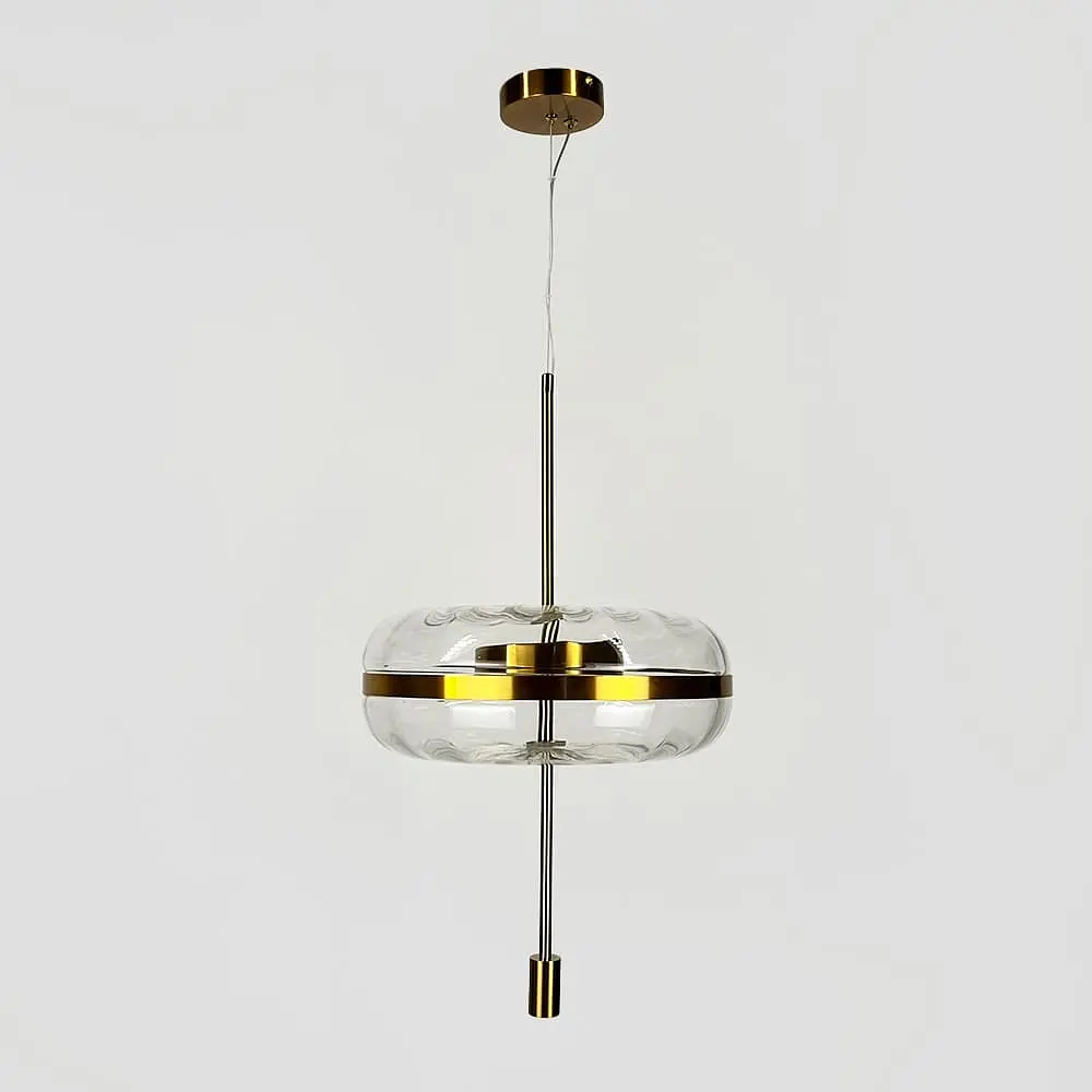 Підвісний світильник із прозорим плафоном та латунним корпусом Ø 35х40 см | Line F | Арт. BM4-350 AB+CL - фото 7
