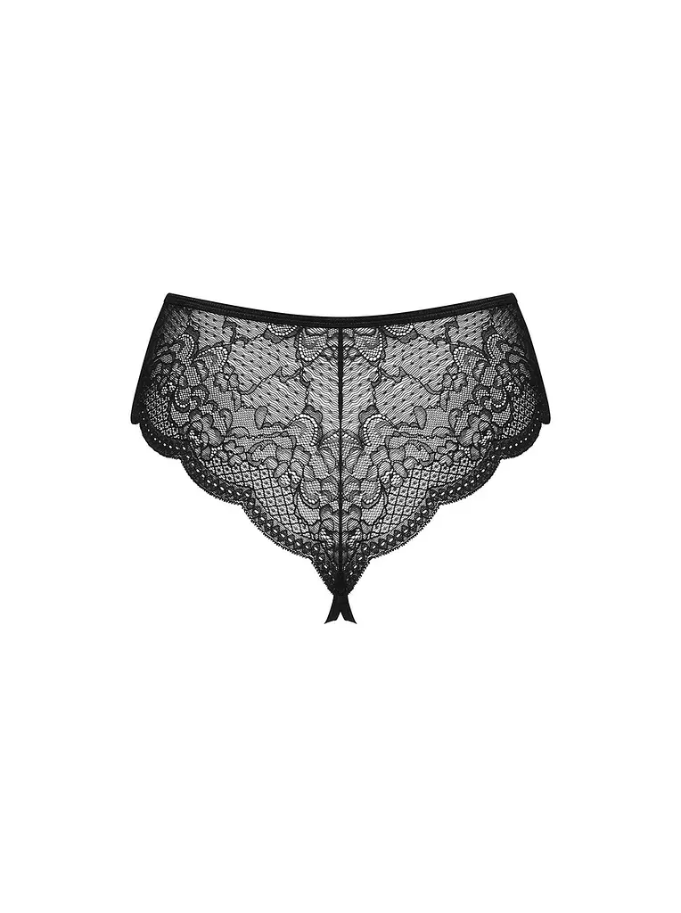 Трусики з відкритим доступом Obsessive Pearlove L/XL (чорний) - фото 16