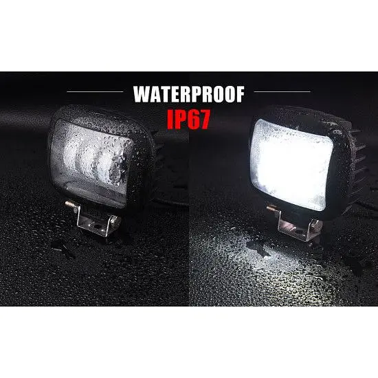 Світлодіодна додаткова LED фара Квадрат 120x100x60 mm / Далекий та ближній / 45W / 15W x 3 / 10-30V / 1 шт. - фото 3