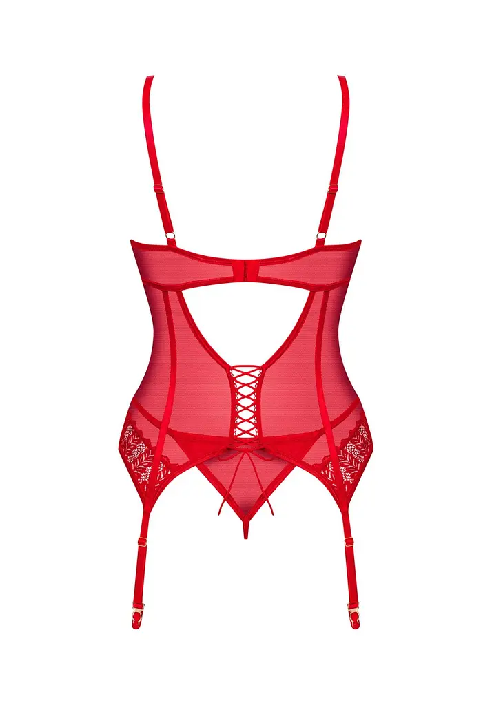Комплект боди и стринги Obsessive Ingridia XL/2XL красный - фото 6