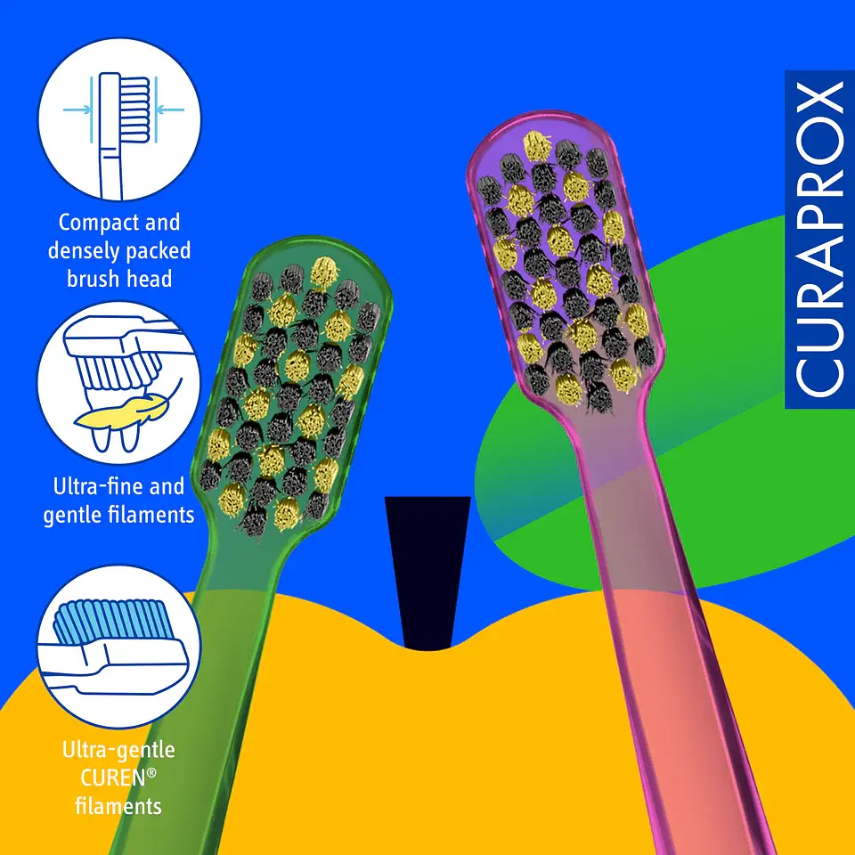 Набір ультра м'ягких зубних щіток Curaprox Duo Summer Edition 2025, d 0.10 мм 2 шт. - фото 2