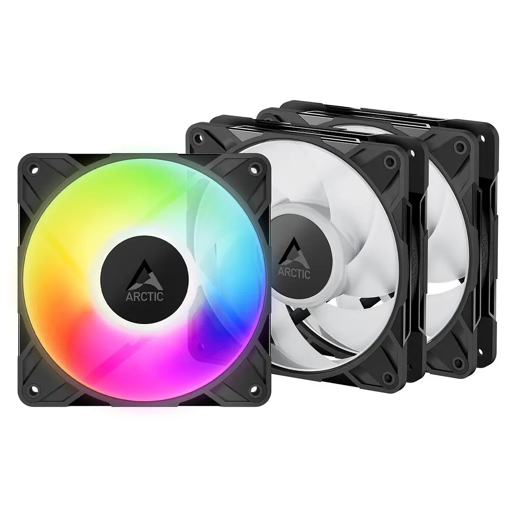 Набір із трьох вентиляторів для корпусу 120 мм Arctic P12 Pro 3pcs ACFAN00310A A-RGB/Black - фото 2