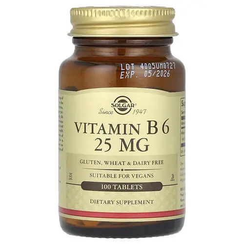 Піридоксин (B-6) Vitamin B6 25 mg 100 таблеток Solgar vit0005126