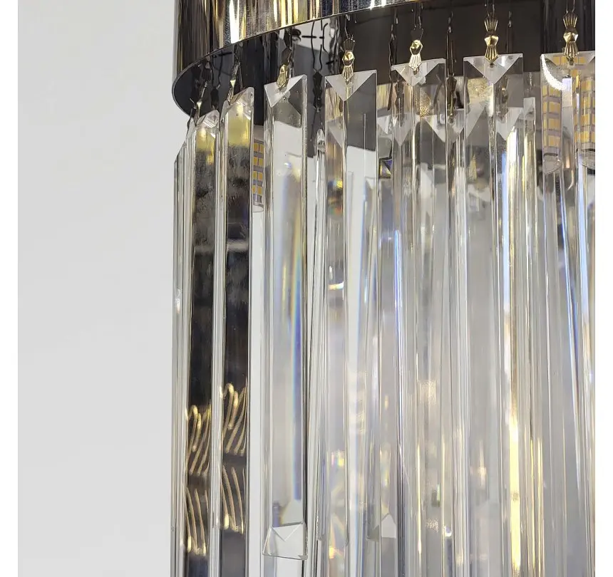 Підвісна люстра Artlight P809/800L CH на 10 ламп E14 із овальним хромованим корпусом - фото 3