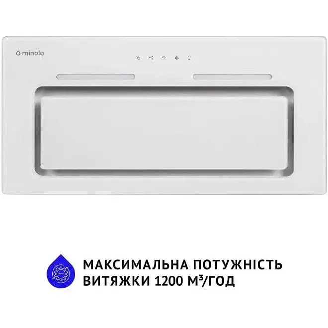 Витяжка вбудована Minola HBI 6873 WH Glass 1200 LED Line - фото 2