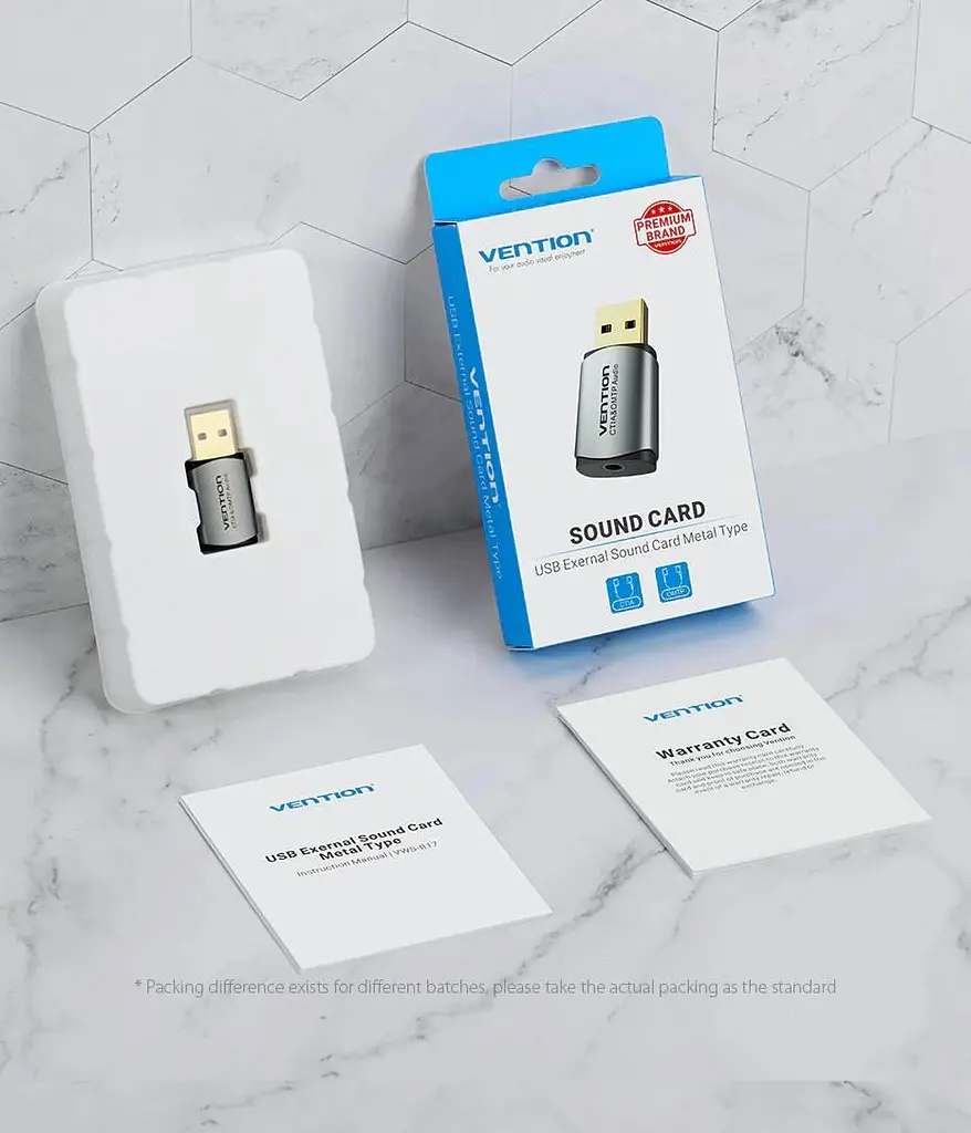 Звукова карта USB AUX jack, TRRS Metal (OMTP-CTIA) Vention сіра - фото 2