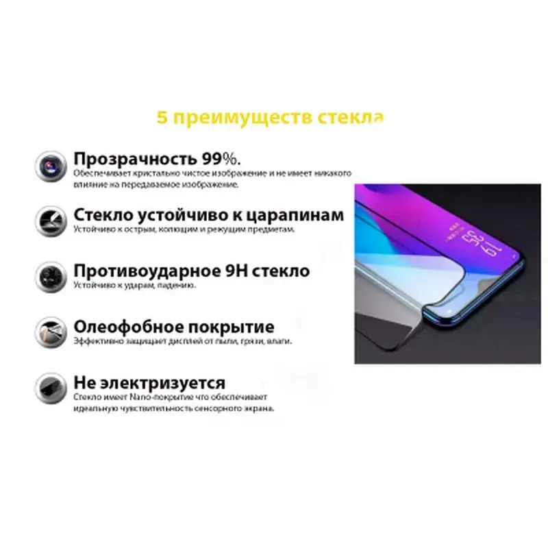 Скло захисне BeCover Vivo Y1S Black (706484) - фото 3