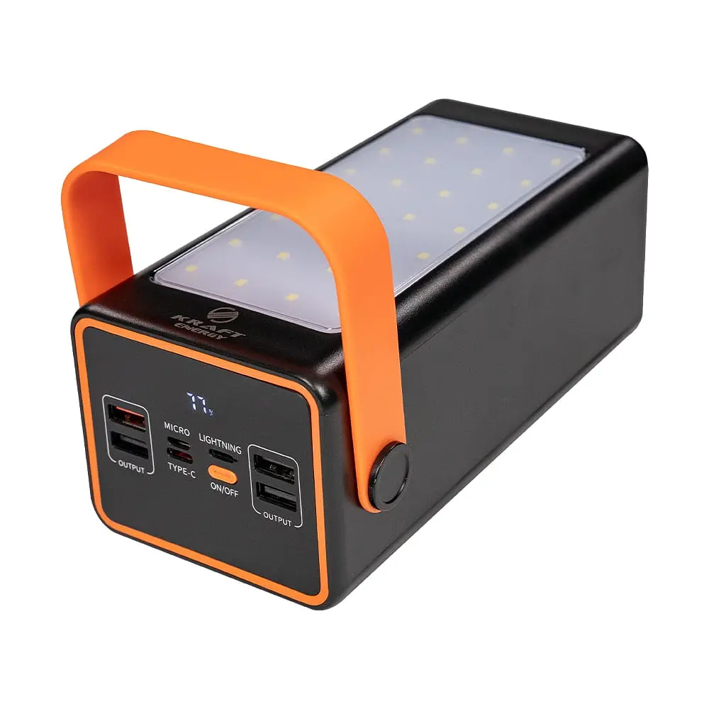 Повербанк 90000mAh Power Bank Kraft KPB-2490FCL Black 22.5W QC3.0 LED-ліхтар (43-00088) - фото 2