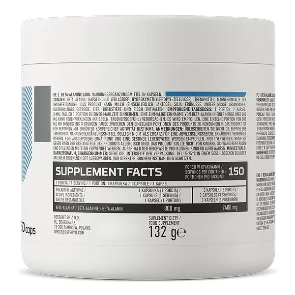 Бета-аланін OstroVit Beta-Alanine, 150 капсул - фото 2