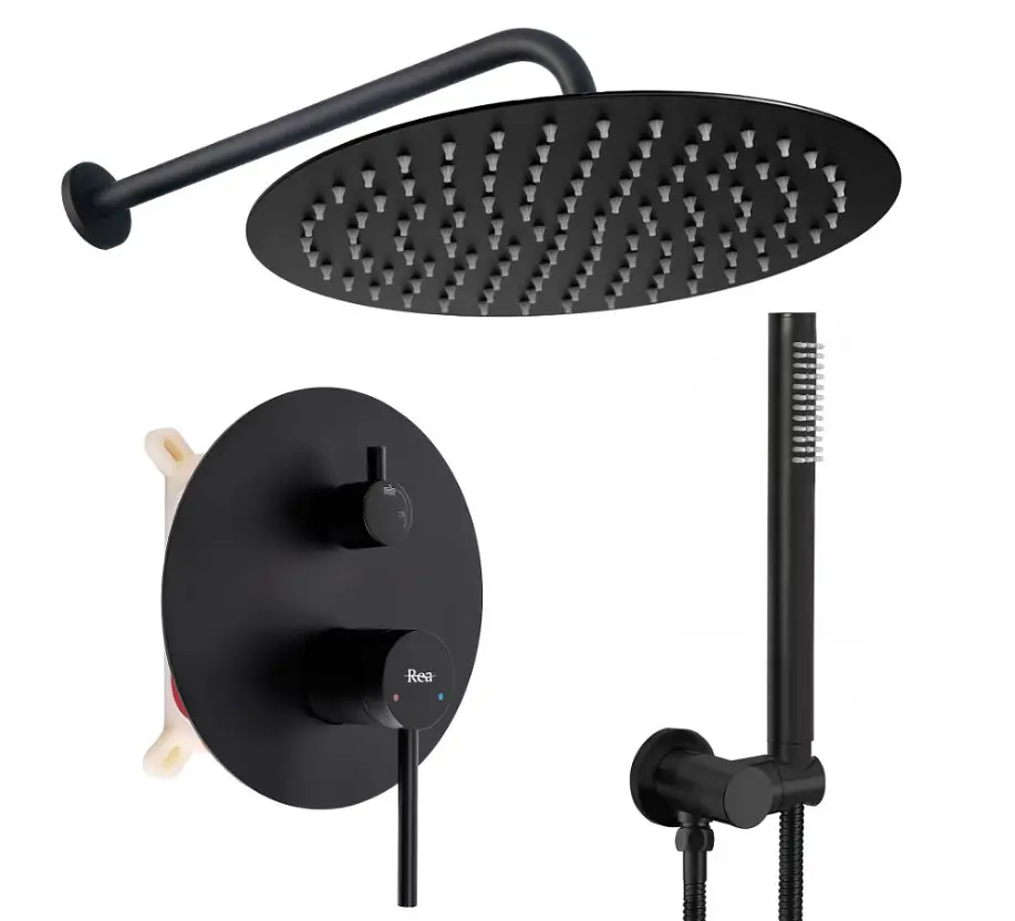 Душова система прихованого монтажу Rea Foss Clif + BOX black REA-P5968
