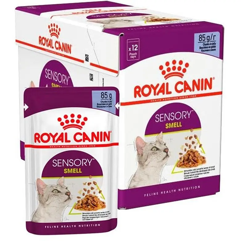 Уцінка. Набір вологого корму для дорослих котів Royal Canin Sensory Smell Jellyшматочки в желе 1.02 кг (12 шт. х 85 г)