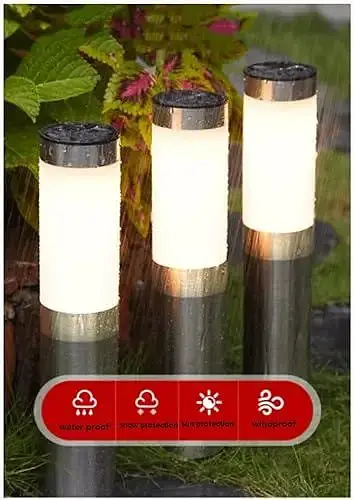 Світильники для газону Warm Solar Pillar Light Світлодіодний світильник на сонячній батареї 2 шт - фото 5