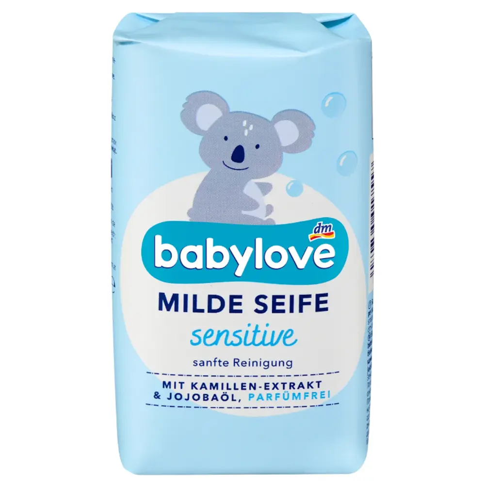 М’яке дитяче мило Babylove Sensitive для чутливої шкіри, 100 г