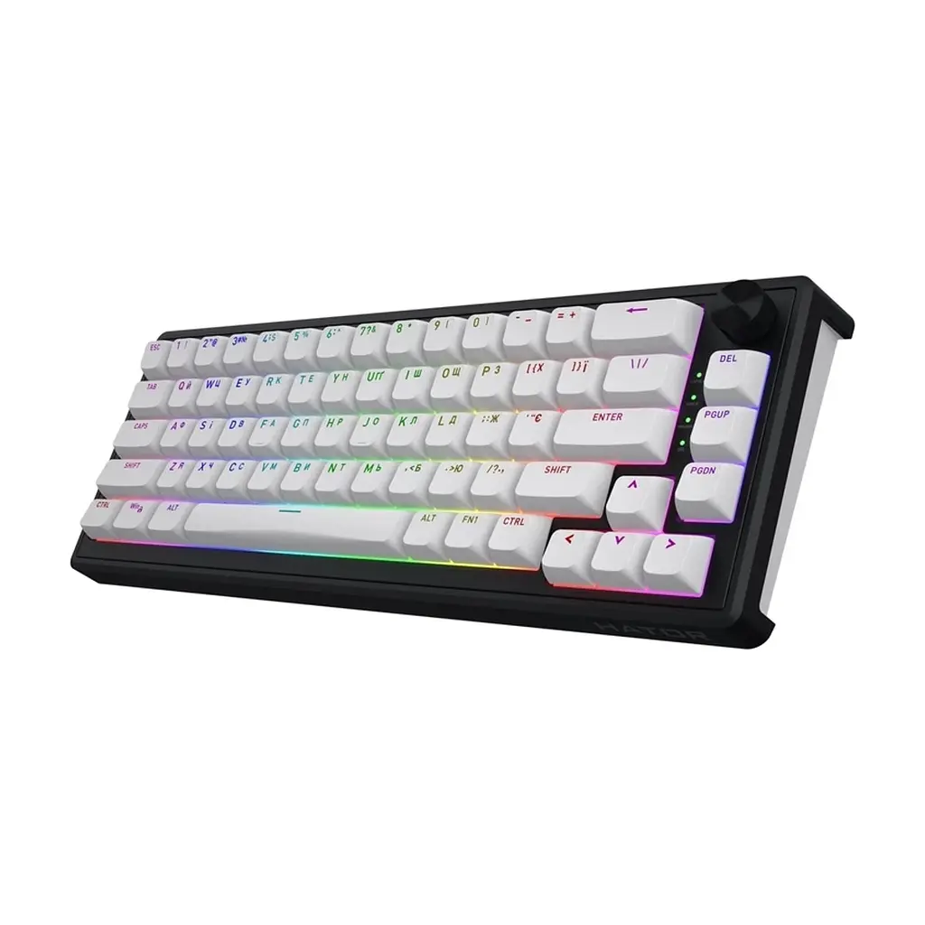Клавіатура Hator Skyfall 65 Aurum Sterling RGB Wireless/Bluetooth/USB UA Black/White (HTK3160UA) - фото 4