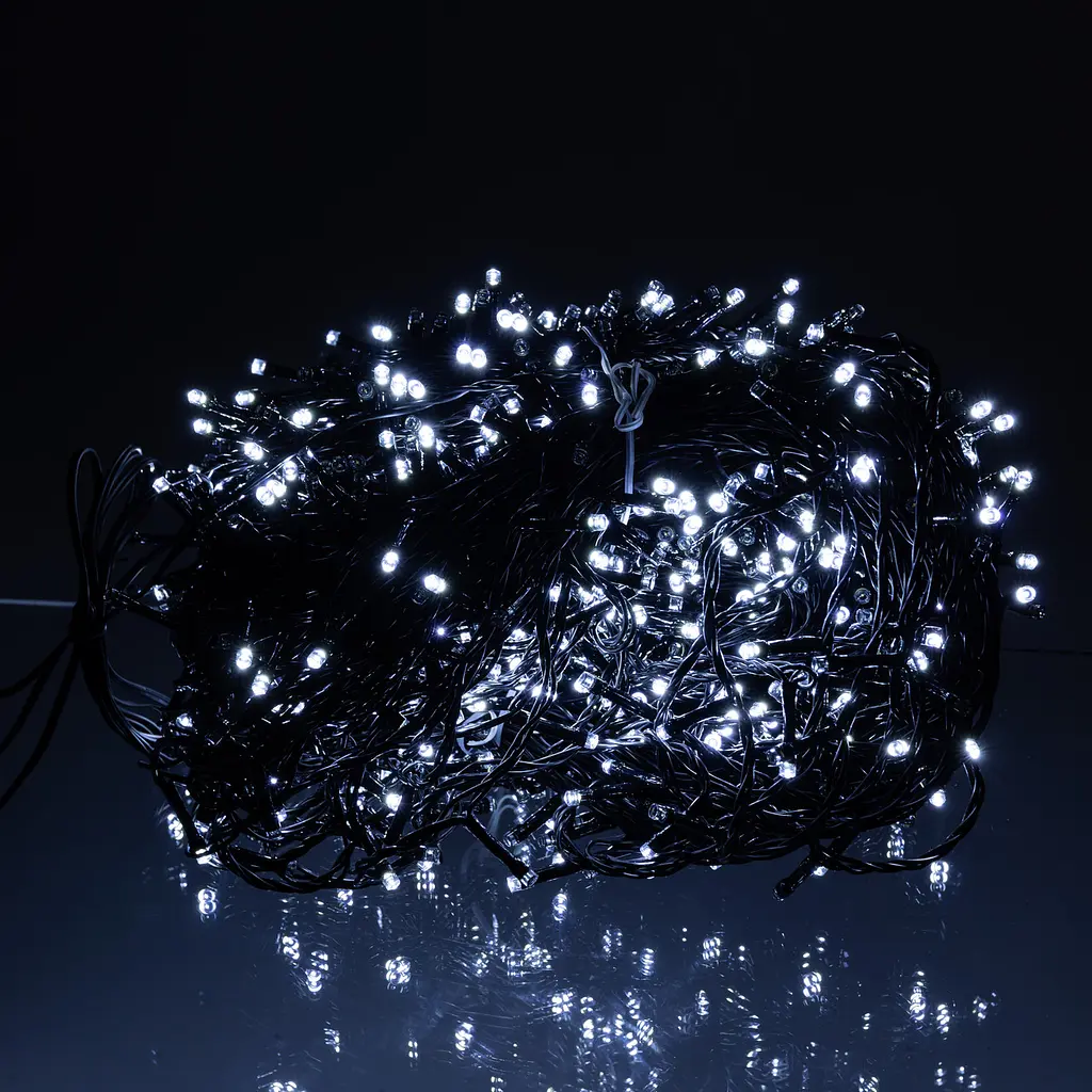 Новорічна гірлянда Різдвяна фея GarlandoPro 100 м 1000 LED чорний дріт Білий CF1000L100MBW - фото 2